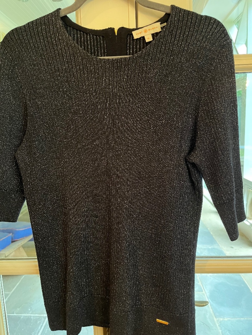 Tory Burch black metallic sweater.